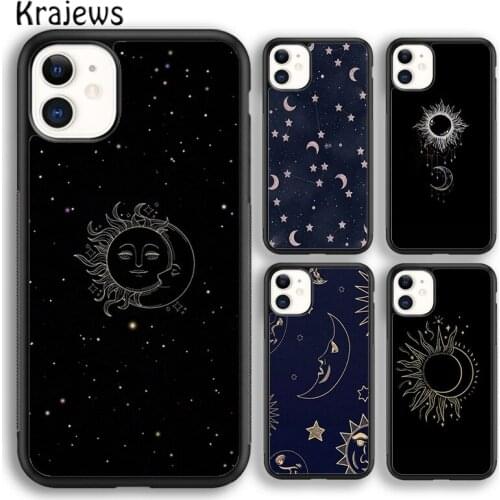 Krajews Sun Moon Stars Soft Phone Case Cover For iPhone 5 SE 6s 7 8 plus X XR XS 11 12 pro max Samsung Galaxy S8 S9 S10