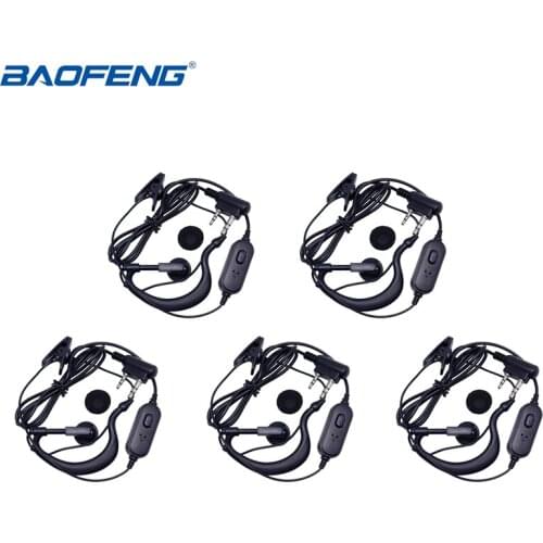 5pcs New Baofeng Ham Radio 2 Kin K Port Earpiece Earphone headset for BAOFENG UV-5R UV-82 BF-888S BF-V9 UV-S9 Walkie Talkie