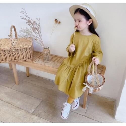 2020 New Style Girls Dress Fashion Cotton Autumn Girls Dresses 2-8t QW92