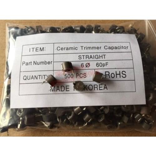 Original New 100% Korea brown 60PF DIP adjustable capacitor diameter 6mm 60pf fine-tuning capacitor variable capacitor Inductor