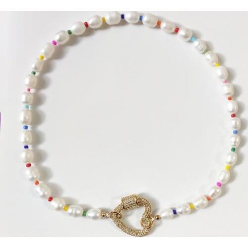 Women summer party necklace exquisite pearl colorful beads pendant choker delicate shiny spiral button neck jewelry fashion