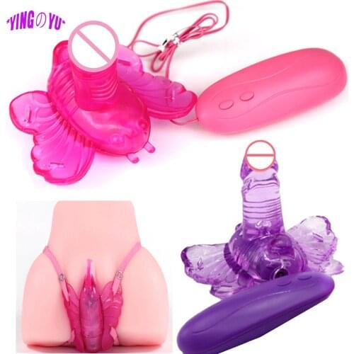 Portable Wearable Female Masturbation Butterfly Dildo Vibrators For Women Vaginal Massage G Spot Stimulation Adult Anal Sex Toys