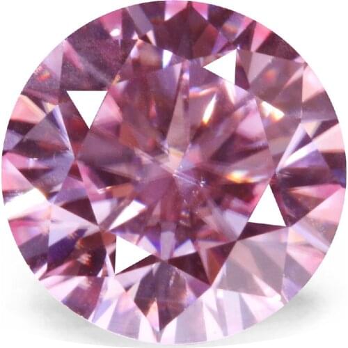 Pink Moissanite Stone Beads 1ct(6.5mm) Round 8 Heart 8 Arrow Loose Stone Diamond DIY Material Fine Jewelry with Certificate