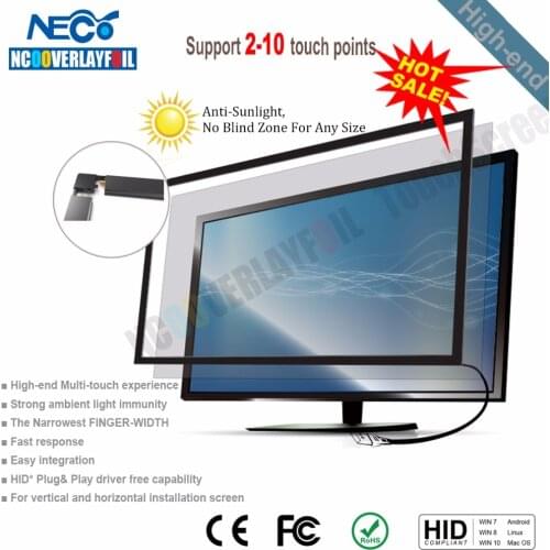 Free Shipping 27 Inch Multi Touch IR Touch Frame (Support Screen: LCD/PDP/CRT/PRT),10 Points Compatible with Win,Android,Mac