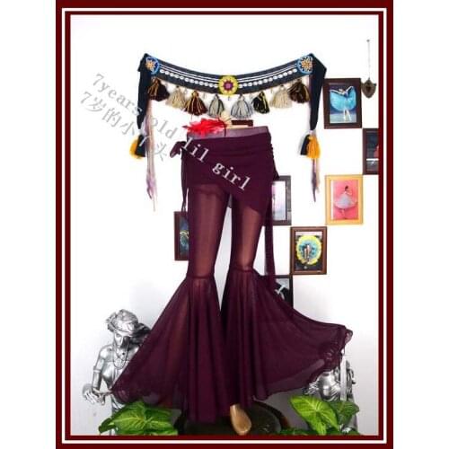 Tribal Fusion Belly Dance Pants Transparent Thin Egypt Round Flare CN14 19