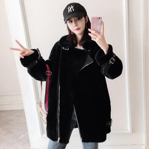 Natural Fur Coat Female Jacket Motorcycle Women Coats Sheep Shearling Autumn Winter Clothes Mujeres Abrigos PMYT9270 Pph1589