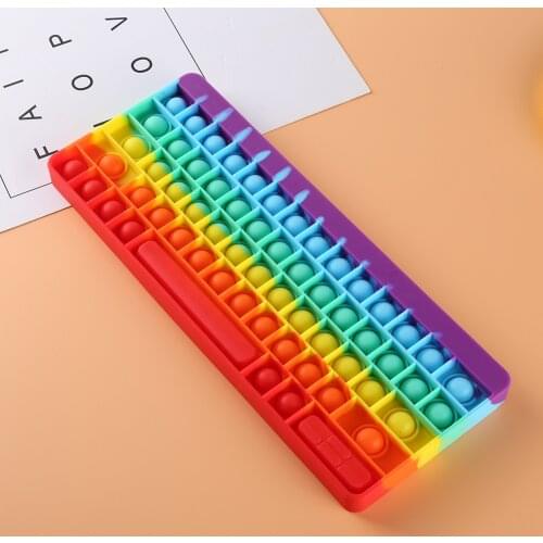 Silicone Keyboard Push Bubble Sensory Toy Anti-stress Relaxing Fidget Autism Toys Stress Relieve Educational for Adults Kids