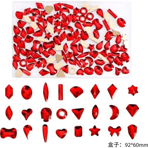 12 Grid Nail Art Rhinestone AB Crystal Stone Accessories Clear Flat Bottom Mixed Shape Diy Nail Art 3D Decoration In Box