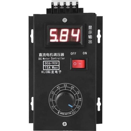 Universal DC Motor Speed Controller Pressure Regulating DC 6-90V 15A 0.01-1000W 16KHz PWM Variable Generator Kit w/ LED Display