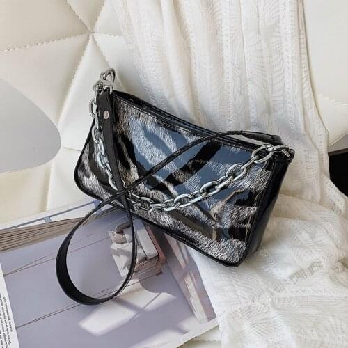 Vintage Small PU Leather Shoulder Bags for Women 2020 Designer Underarm Bags Female Fashion Chain Handbags and Purses