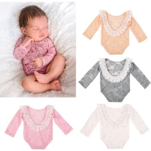 High Quality New Newborn Baby Photography Props Girls Lace Romper Jumpsuit Infants Princess Costume Outfits