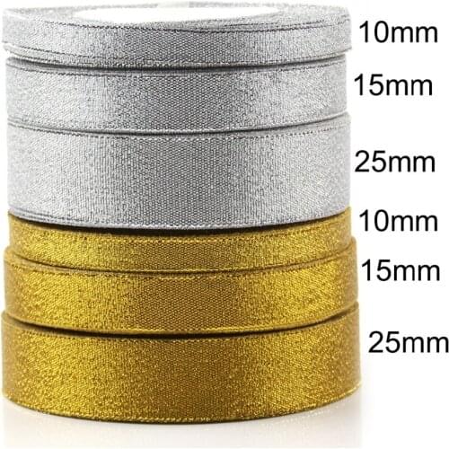 Glitter Organza Ribbon 10 15 25mm 22M Wedding Decorative Ribbons Tapes DIY Bow Party Gift Packaging Sewing Accessories PSC66