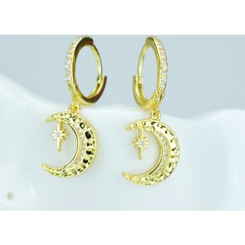 Womens Earrings Micro-Pave Moon Earrings Crescent Jewelry Crescent Charm Earrings Earrings Jewelry Supply