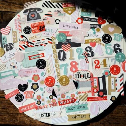 115pcs PVC+Paper Ring Meno Cardstock Die Cut Shape for Scrapbooking Happy Planner/Card Making/Journaling Project Craft