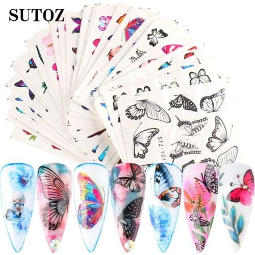 30 Pcs 2020 new nail stickers butterfly stickers ins classic watercolor butterfly nail watermark sticker set nails