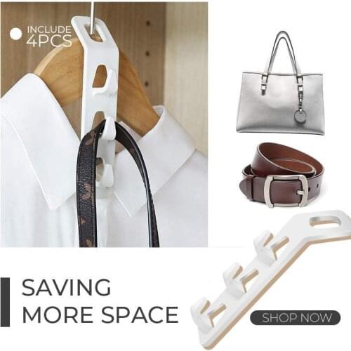 4PCS Space-saving Clothes Hanger Magic Clothes Rack Connection Hook Multi-port Cabinet Clothes Storage Closet Organizer Rack