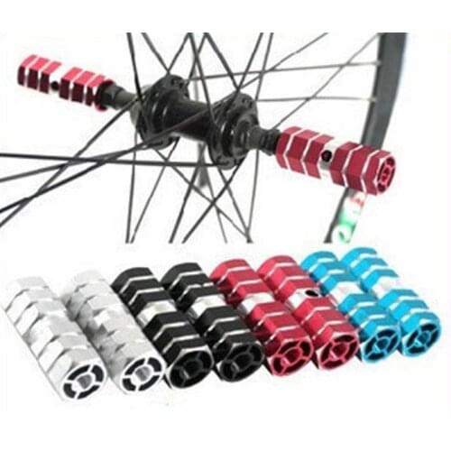 MTB Bike 2 x Aluminum Nonslip Pedal Front Rear Axle Foot Pegs BMX Footrest Lever Cylinder Bike Accessories Rocket Launcher Shape