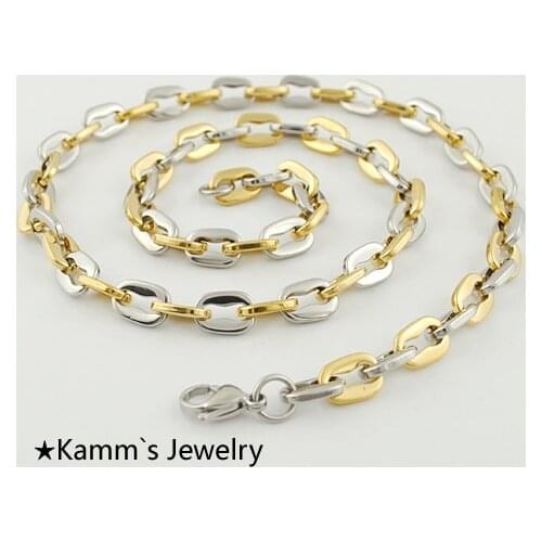 AMUMIU 8mm, Stainless Steel Necklace Chain Mens Womens Party Gifts Jewelry KN037