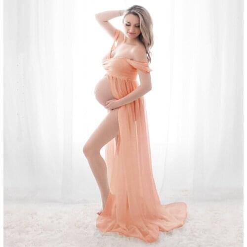 White Sexy Maternity Dresses for Photo Shoot Photography Props Women Pregnancy Dress Lace Long Strapless Maxi Dress