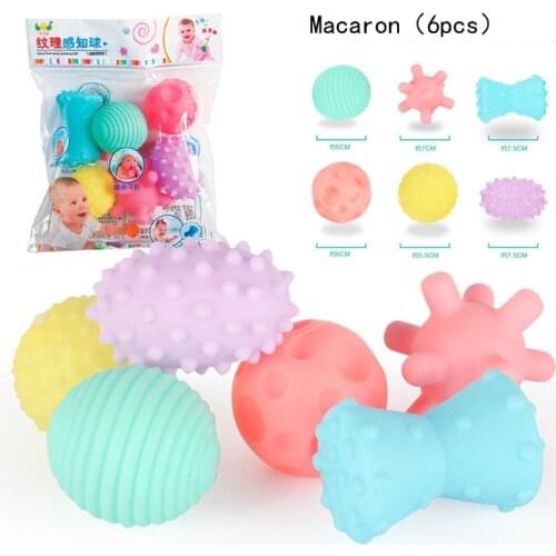 6PCS Baby Bath Toys Rubber Hand Sensory Textured Multi Tactile Senses Touch Toy Kids Training Massage Soft Balls Bathroom Play