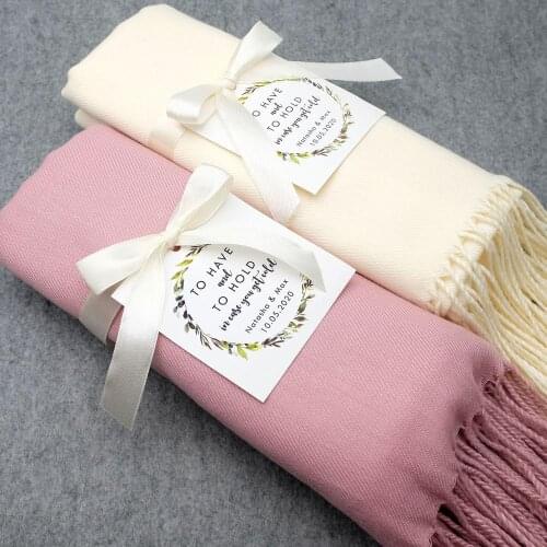 Customized Pashmina Scarf,Pashmina Shawl with Personalized Band,Custom Wedding Scarf,Bridesmaid Gift,Bridal Shower Favors