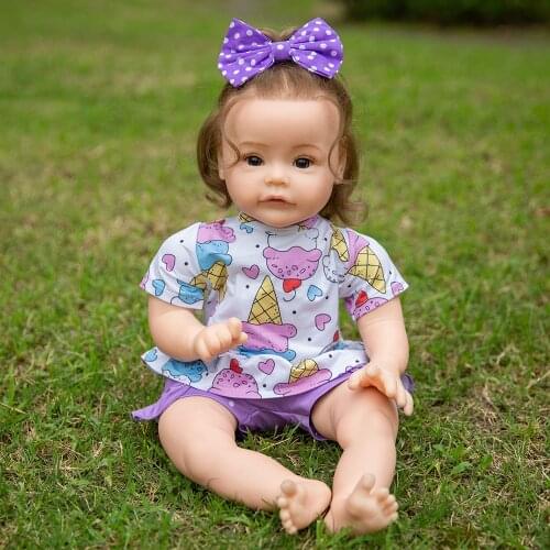 Hoomai 24" Reborn Baby Doll with Curls Hair Fashion SUESUE Lifelike Soft Touch Cuddly Baby Gift