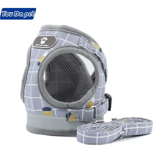 Summer Outdoor Dog Harness Reflective Dog Kittens Collar Breathable Mesh Vest Adjustable Dog Kittens Harness Lash Pug pet suppli