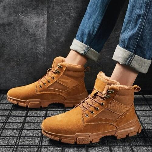 Combat Boots Mens Western Boots Botas Mens High Heel Snow Men Leather Tactical Combat Safety Shoes MEN ANKLE BOOTS For