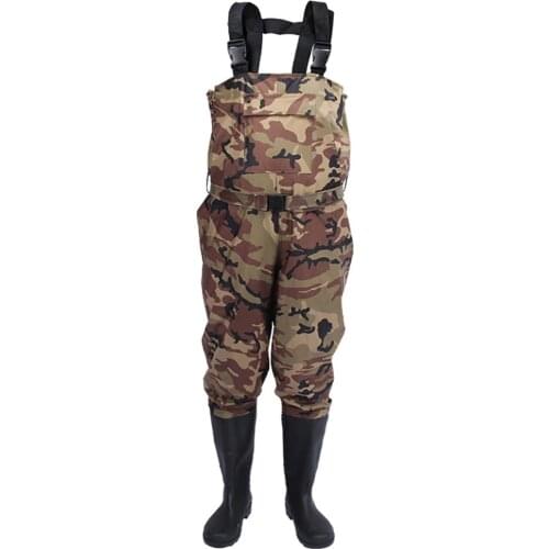 Waterproof Bootfoot Fly Fishing Shoes with Pants Chest Rubber Waders Wading Water Boots Mens Women Outdoor Hunting Clothing