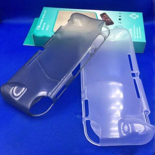 Soft Plastic TPU Protective Case For Nintendo Switch Lite 2019 Grip Cover With Shock-Absorption And Anti-Scratch -Clear/Black