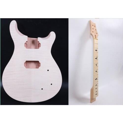 Diy Set Electric Guitar Body+Neck Mahogany 22Fret 25.5INCH Unfinished