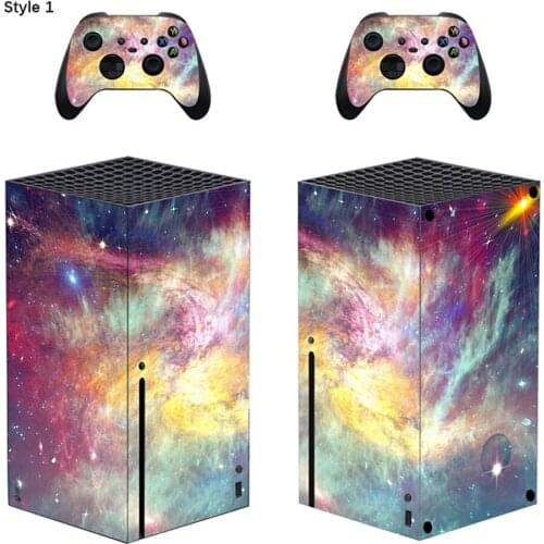 Stickers with Beautiful Starry Sky Exquisite/Wood Grain Skin Protective Film for Xbox Series X Console Controller