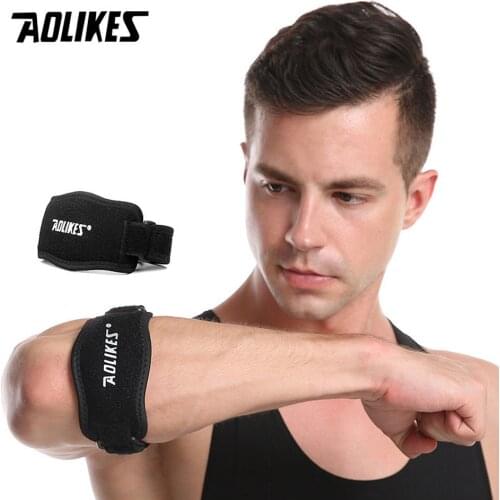 AOLIKES 1PCS Adjustable Basketball Tennis Golf Elbow Support Golfers Strap Elbow Pads Lateral Pain Syndrome Epicondylitis Brace