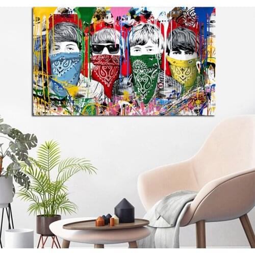 Wall Art Abstract Graffiti Street Canvas Drawings Poster and Prints Pictures for Living Room Home Decor Frameless