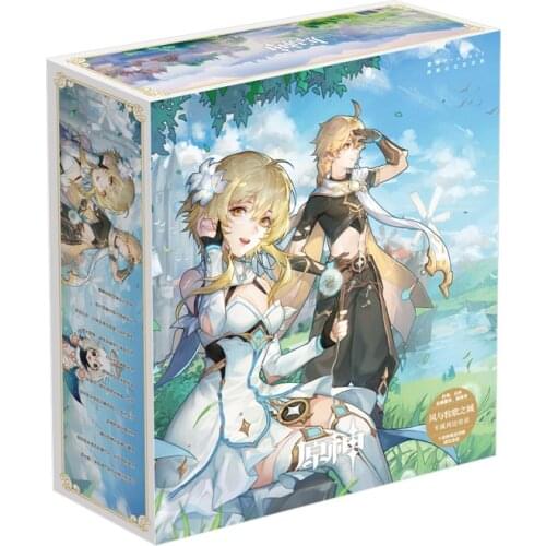 NEW GAME Anime Genshin Impact Toy Gift BOX Model Keychain Badge Pin Postcard Water Cup Bookmark Mirror Poster Sticker