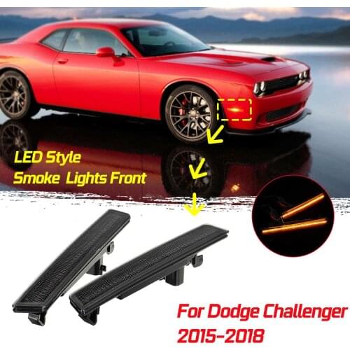 New 1 Pair Smoke Front Rear Amber Rear Led Side Marker Lamp Turn Signal Lights For Dodge Challenger 2015 2016 2017 2018