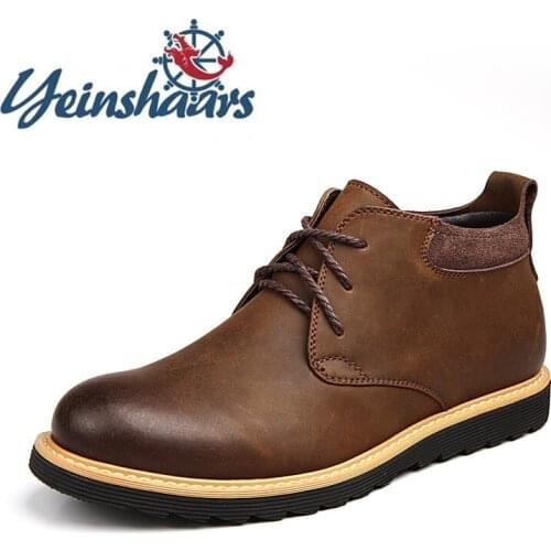 New Mens Shoes Casual Leather Boots Vintage Lace-up Solid Walking Boots Classic Jeans Boots Designers Luxury Shoes Botas Brahma