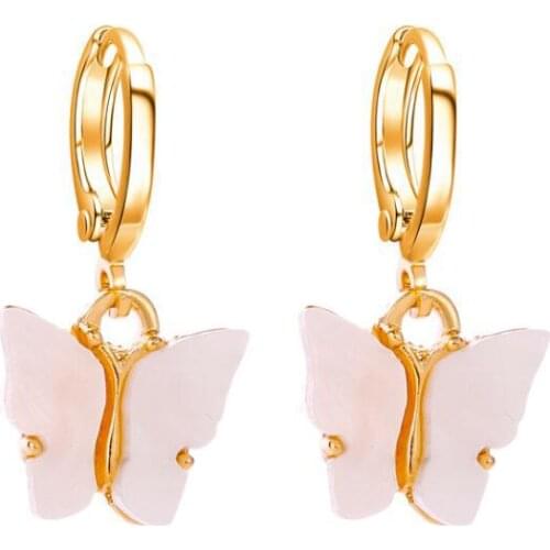 New Earrings Fashion Jewelry Color Acrylic Butterfly Earrings Brincos Sweet Statement Earrings Oorbellen Earrings For Women