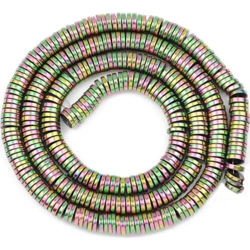 Charm Hematite 3/4/6/8mm Natural Stone New Green Flat Round Coin Loose Beads For Trendy Jewelry Making DIY Bracelet Accessories