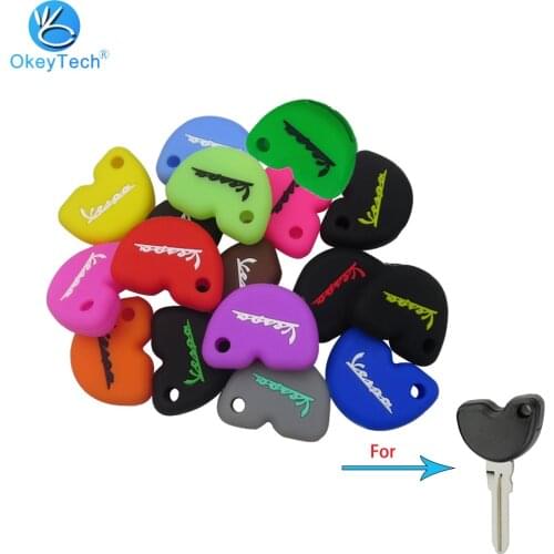 OkeyTech Silicone Soft Rubber Key Cover Case Fob Cap Protector Holder For Vespa Piaggio GTS300 LX150 Fly 125 High Quality