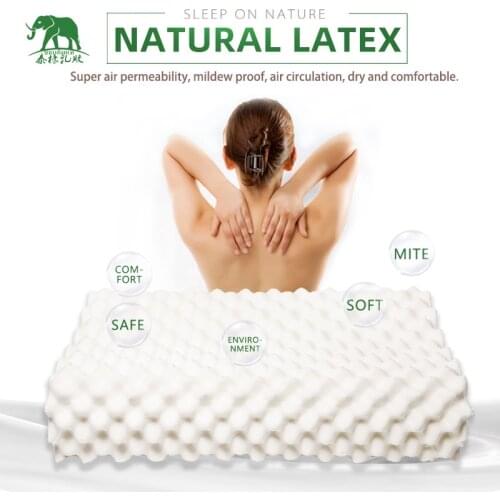 Thailand Pure Natural Latex Pillow Remedial Neck Protect Vertebrae Health Care Orthopedic Pillow Natural Children latex pillow