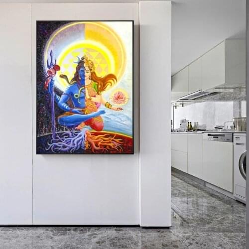 Lord Shiva Wall Posters and Prints Hindu Gods Canvas Paintings Indian God Pictures for Living Room Wall Posters and Prints
