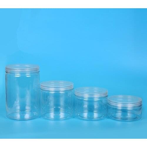 Net red 10cm caliber transparent plastic bottle PET seal jar biscuits nut flower tea packaging jar cake dessert cups with lids