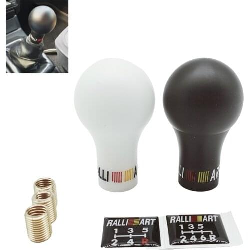 RALLIART Universal 5/6 Speed Auto Gear Shift Knob Black/White Car Manual Transmission (MT) for Mitsubishi