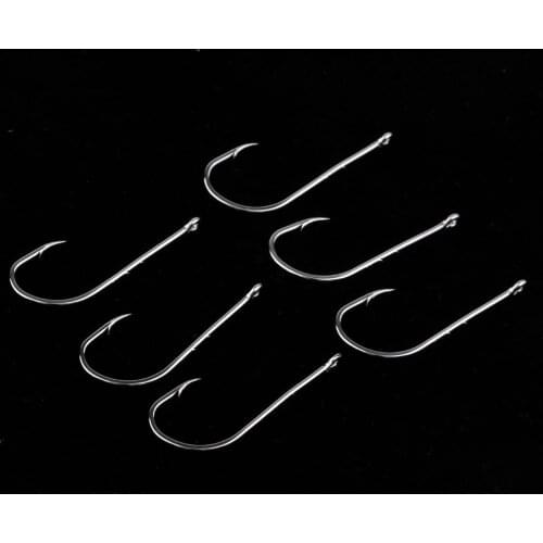 50Pcs Fishing Hook Bait Holder Barbed Hook Pike/Salmon/Bass/Shad/Herring/Muskie/Crucial/Pickerel/Snapper Fishhooks