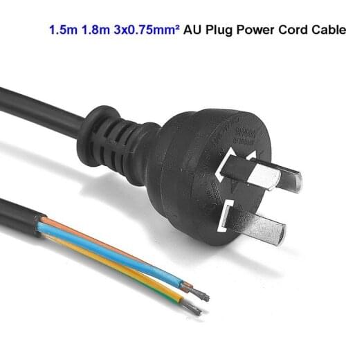 AU Power Cord 1.5m 1.8m 0.75mm Replacement Pigtail Cable Australia Power Supply Cable For Electric Sockets LED Floodlight Vacuum
