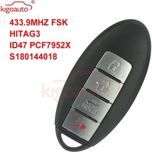 Kigoauto KR5S180144014 smart key 4 button 433.9MHZ FSK HITAG-3 ID47 PCF7952X for Nissan Altima 2013 2014 2015