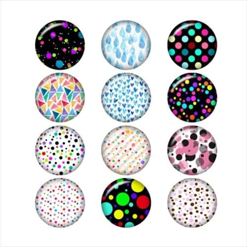 Mixed Glass Snap Button Jewelry Colored Dots For DIY 18MM Button Snap Bracelet Necklace Jewelry