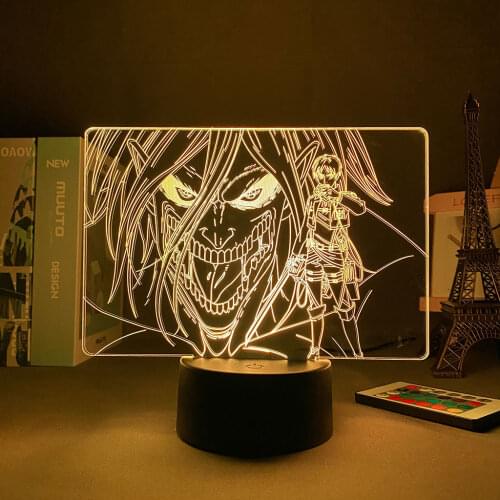 Anime 3D Light Attack on Titan Levi Ackerman for Home Room Decor Light Child Gift