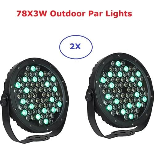 Waterproof LED Par Can High Power 78X3W RGBWY 5 Colors Flat Par Lights For Dj Disco Effect Lights Outdoor Wedding Party Shows